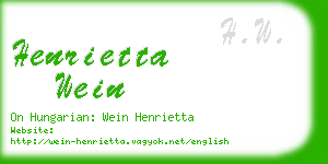 henrietta wein business card